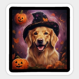 Golden Retriever Halloween Sticker